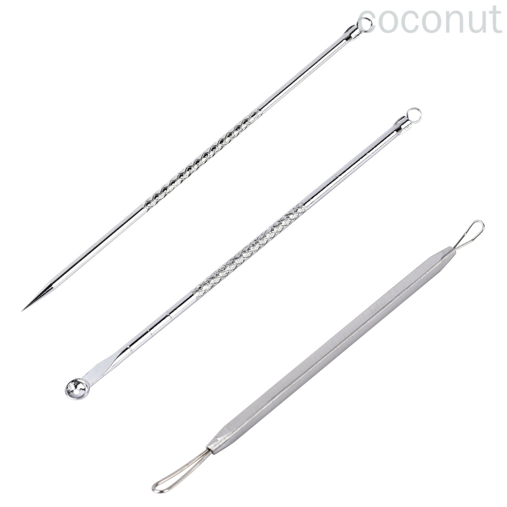 3 Dụng cụ nặn mụn đầu đen bằng thép không gỉ sử dụng tiện lợi