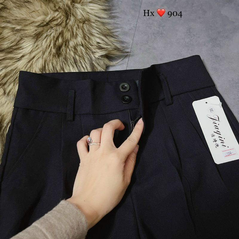 Quần vải ống suông 2 khuy