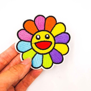 Flash sale 1 ngày duy nhất Sticker ủi thêu hình hoa mặt trời kaikai kiki - Patch ủi quần áo balo