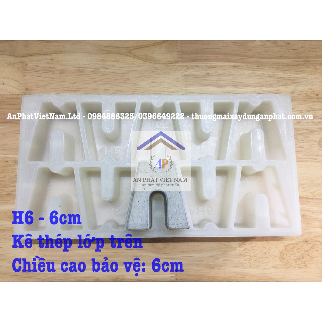 Khuôn nhựa đúc con kê bê tông H6(60mm) dùng kê thép sàn lớp trên khi đổ bê tông siêu bền chất lượng