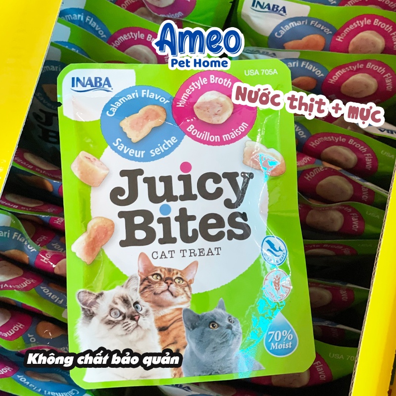 Inaba Juicy Bites cat treat, bánh thưởng mềm bổ sung dinh dưỡng cho mèo, snack thưởng juicybites