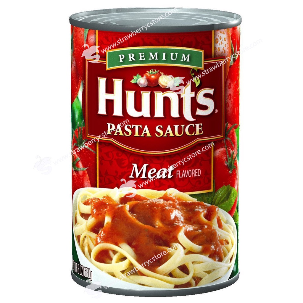 Sốt Mì Ý Spaghetti Hunt's Premium Meat Flavored Pasta Sauce, 100% Natural Tomato Sauce, Hộp 680g (24