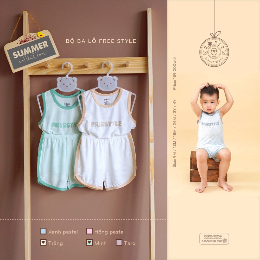 Bộ ba lỗ HRNEE vải sợi sồi Modal - BST xuân hè mới nhất của HRNEE