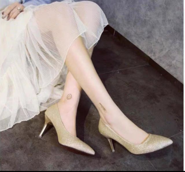 FREE SHIP Giày cao gót mũi nhọn ánh kim siêu đẹp | BigBuy360 - bigbuy360.vn