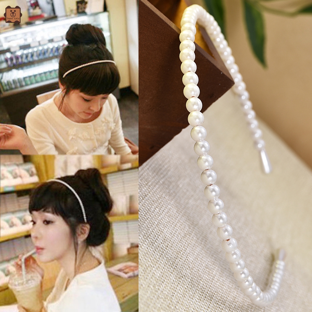 Băng đô chuỗi hạt ngọc trai phong cách Hàn Quốc