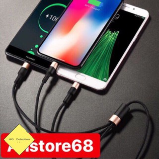 Dây cáp sạc Hoco X26 - 3 đầu (Lightning Micro-USB Type-C) 1M