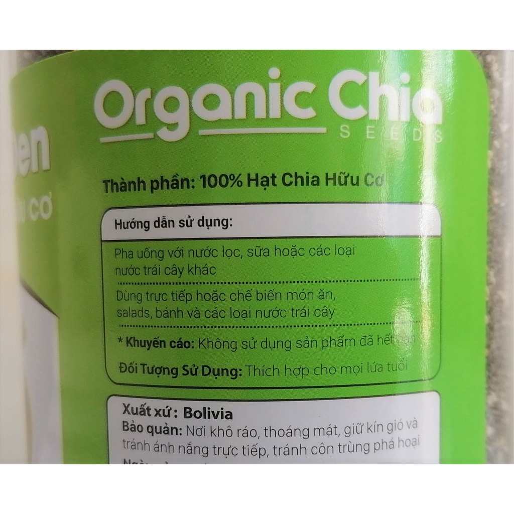 [Hộp 500g - ĐEN] HẠT CHIA HỮU CƠ [VN] WELLBEING Organic Black Chia Seeds