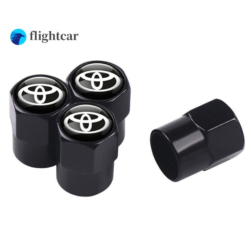 TOYOTA Set 4 Nắp Van Bánh Xe Hơi Bằng Nhôm Chuyên Dụng Cao Cấp