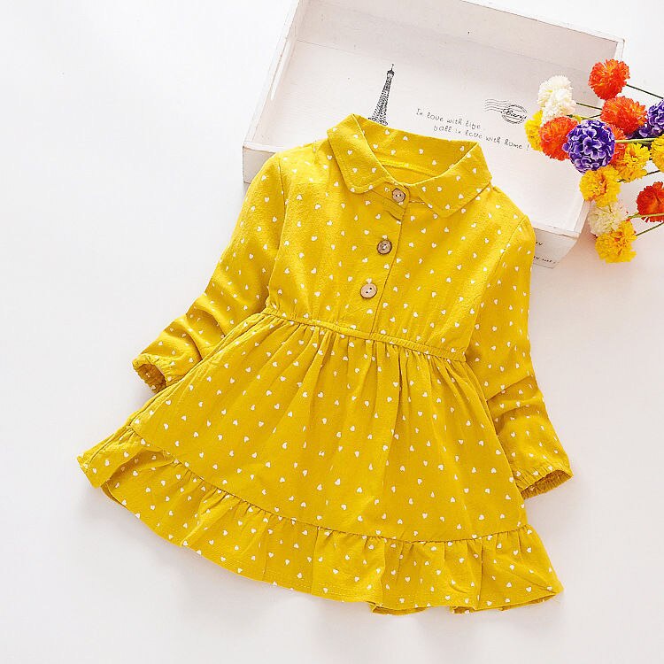 Trẻ em mới của phụ nữ váy cô gái quần áo váy trẻ em kiểu phương tây cô gái nhỏ dài tay váy công chúa cô gái