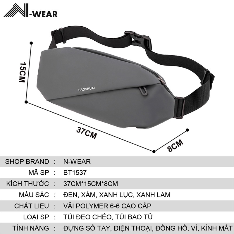Túi đeo chéo nam chống nước cao cấp Hàn Quốc, Túi bao tử nam đeo chéo, thích hợp cho đi học, đi làm, du lịch BT1537