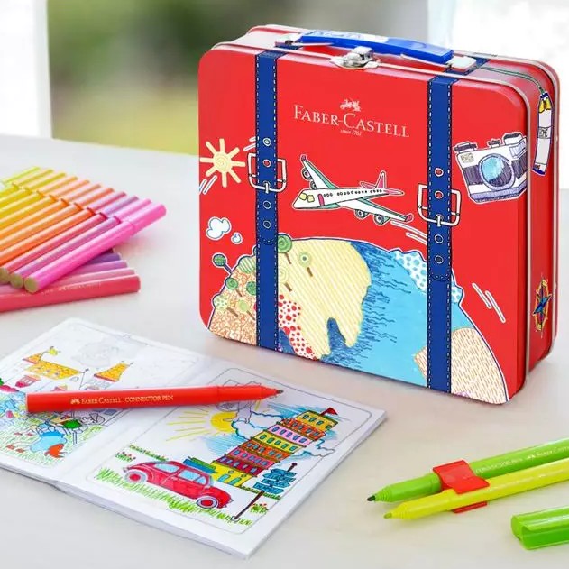Bút Lông Màu Connector Faber-Castell + Hộp Đựng Vali [yalcado.station]