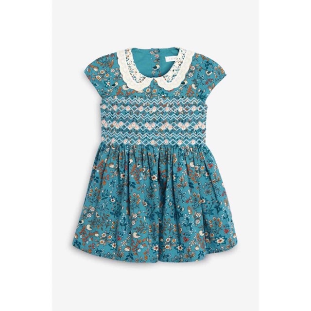 Váy next smock xanh 18/24m