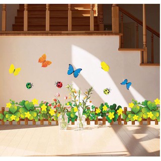 Miếng Decal dán chân tường hoa dừa cạn vàng DCT027 - Thổi Hồn Vào Không Gian Sống Của Bạn