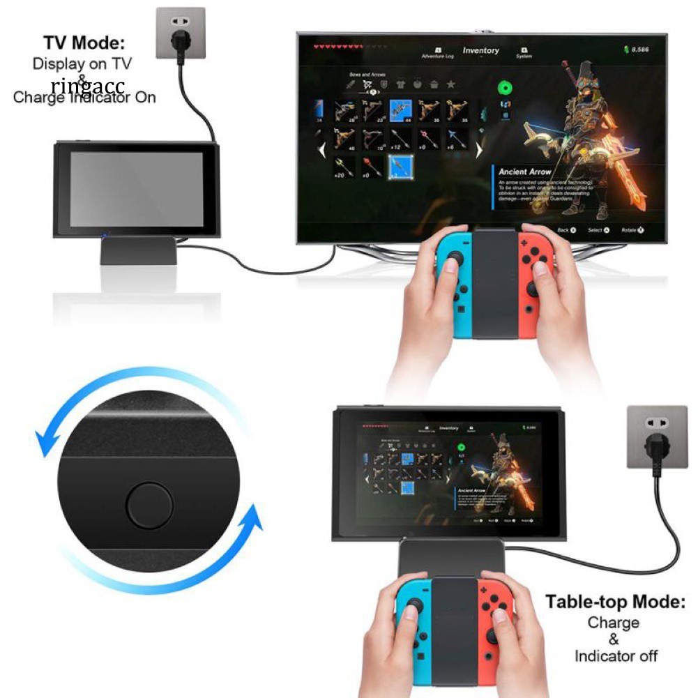 Đế sạc kiêm đế tản nhiệt cho tay cầm điều khiển chơi game NS Switch thiết kế dễ mang theo DIY
