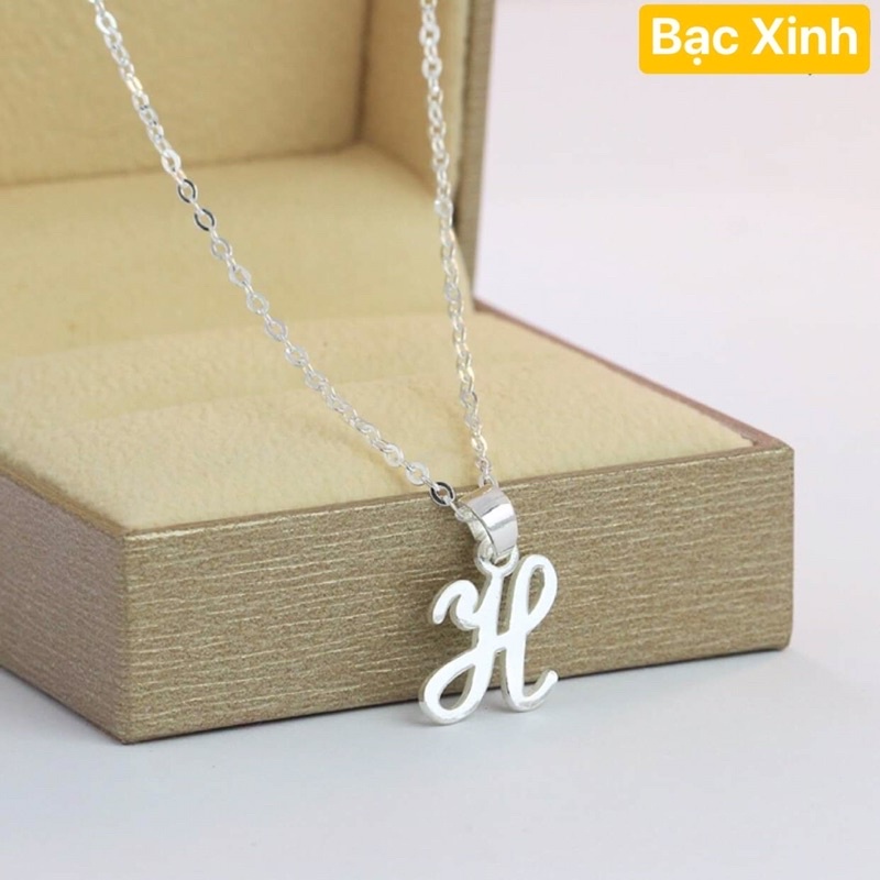 Dây chuyền mặt chữ cái . dây chuyền bạc theo tên.