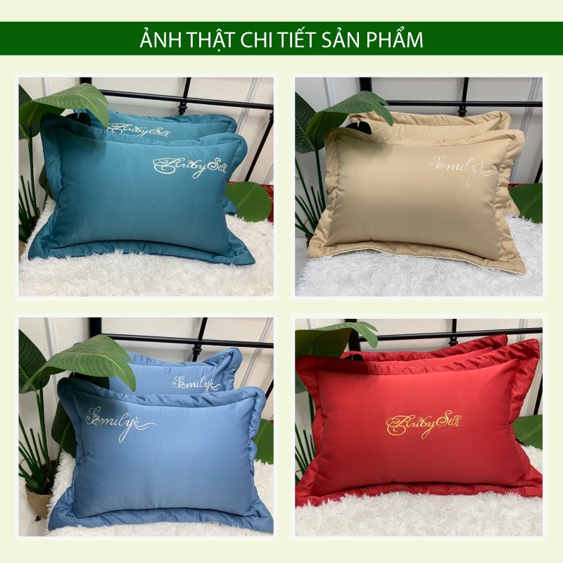 Vỏ Gối Đầu, Áo Gối Nằm Phi Lụa HOMIES Mềm Mát Sang Trọng Có Khoá Kéo - Kích Thước 45cm x 65cm