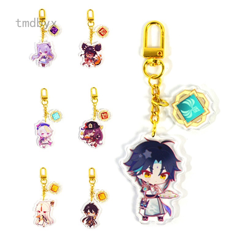 Tmdbyx Móc khóa hình Kaeya Razor Bennett Sucrosele Noel dễ thương phản quang cho nữ