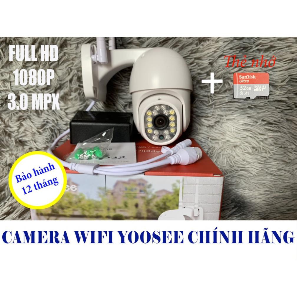 [Bảo hành uy tín] Camera Yoosee PTZ 16 led, Theo dõi di chuyển, có màu ban đêm. Kèm thẻ nhớ