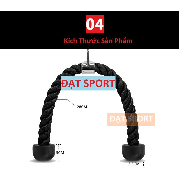 Dây Thừng Tập Cáp Tricep Rope , Tập Cơ Tam Đầu , Lưng Xô, Vai , Tay Sau , Tay Trước, Cơ Bụng