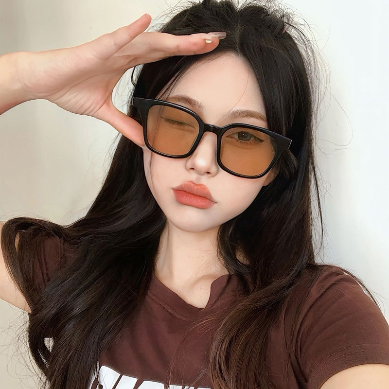 Kính Mát Gọng Vuông Màu Đen/Nâu Chống Tia UV Thời Trang Mùa Hè Cho Nữ