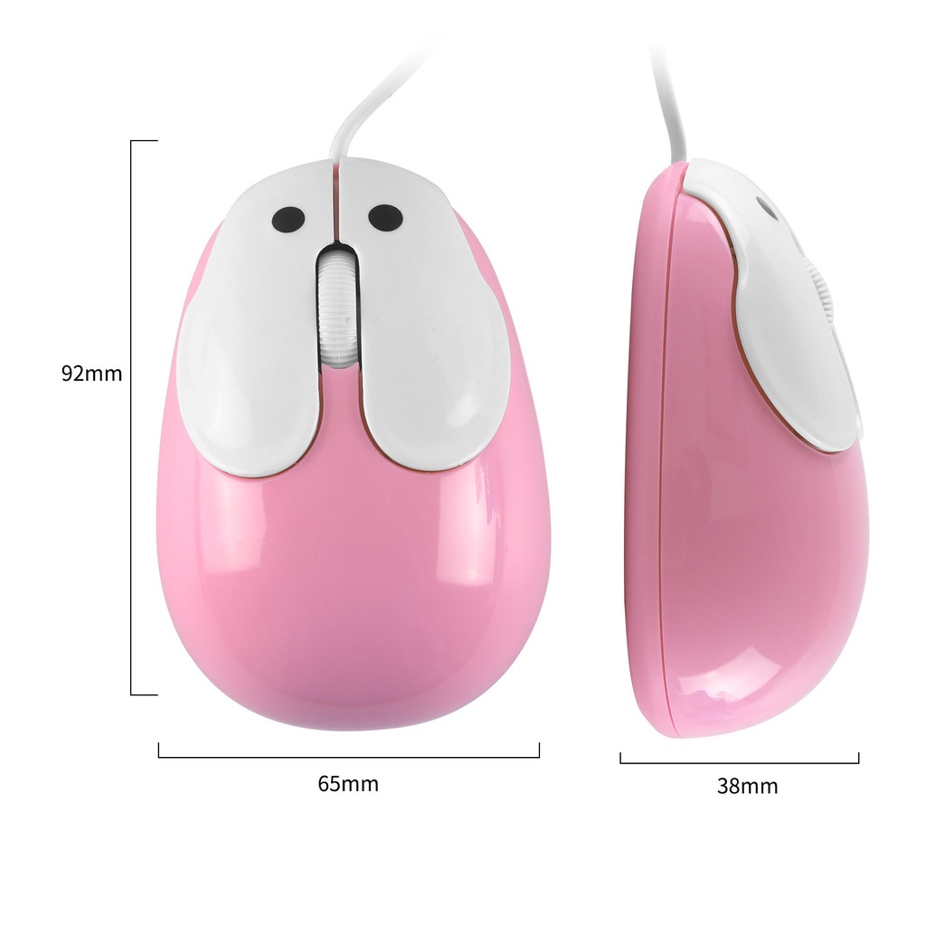 Chuột Máy Tính Có Dây Hình Thỏ 3D 1600 DPI Dễ Thương
