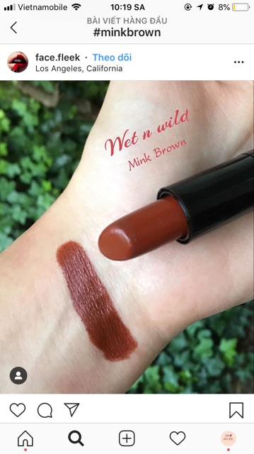 SON THỎI BÓNG WET N WILD SILKFINISH màu MINK BROWN (khách chú ý thân son có thể hơi xước do mềm, shop ko đổi trả) | BigBuy360 - bigbuy360.vn