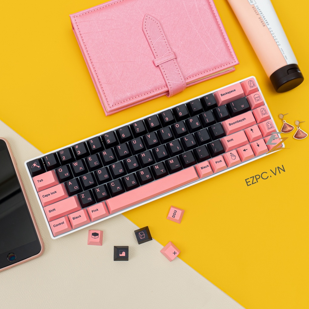 Keycap Cho Bàn Phím Cơ Blackpink Thick PBT Dyesub 126 Phím Cherry Profile Của EZPC