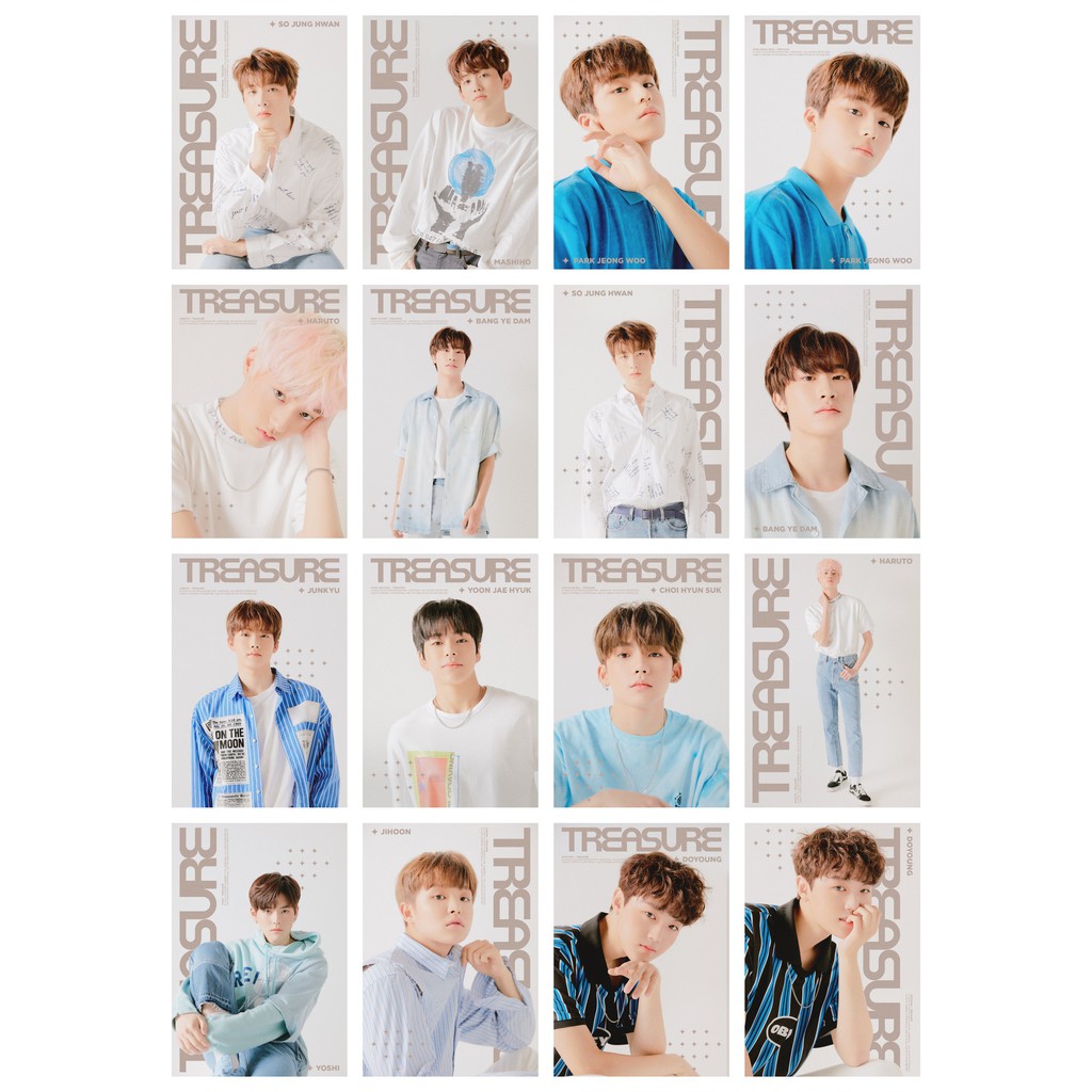 Lomo card 54 ảnh TREASURE 13 - TREASURE EDITORIAL Vol 7 + Vol 8