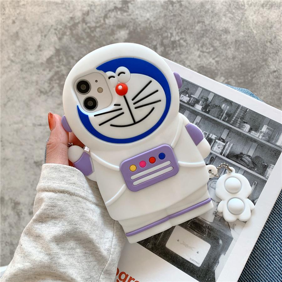 Ốp điện thoại silicon dẻo họa tiết hoạt hình Doremon/ phi hành gia cho IPHONE 6 6S 7 8 PLUS X XR XS 11 12 13 PRO MAX SE 2020