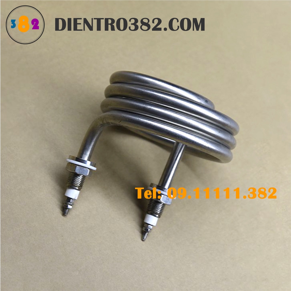 Điện trở trưng nước cất dạng xoắn lò so công suất 4.5Kw, mây so trưng nước cất 4500w inox 304 - Điện trở 382