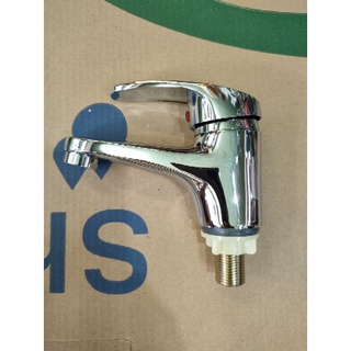 Vòi nước lavabo chậu rửa mặt thau treo tường nặng tay gật gù nuớc lạnh phi 21