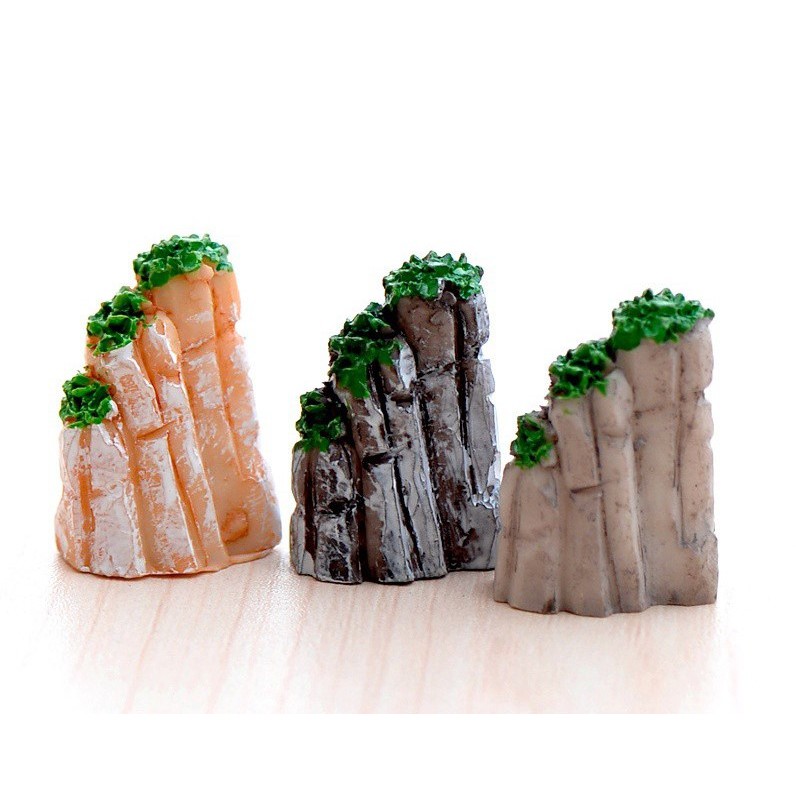 Phụ kiện tiểu cảnh núi rêu trang trí chậu cảnh, sen đá, xương rồng, cây bonsai