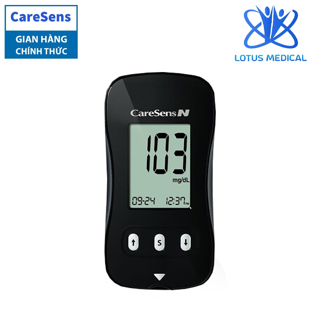 Máy đo đường huyết CARESENS N - Máy đo tiểu đường tặng kèm 25 que thử và 25 kim chích