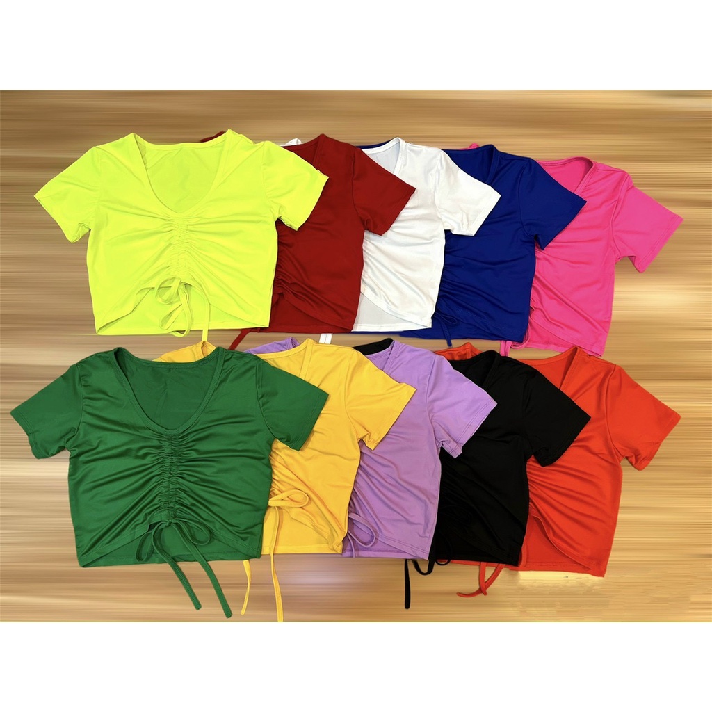 Áo croptop rút dây tập gym-yoga-aerobic nữ xinh xắn