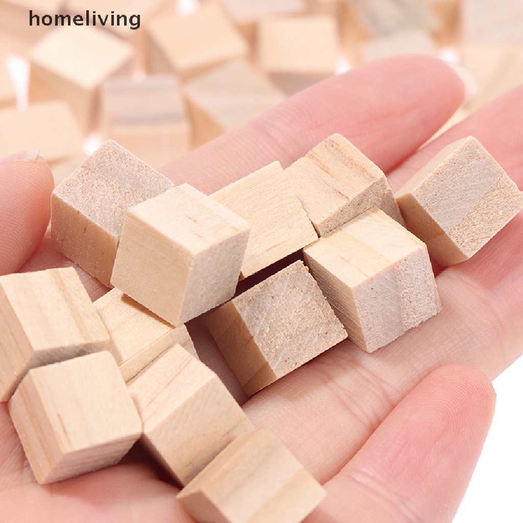 Set 100 Khối Gỗ Vuông Trơn Chưa Hoàn Thành Dùng Làm Đồ Gỗ DIY