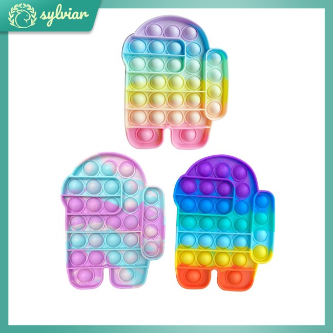 [sylviar] Pop It Bộ Đồ Chơi Con Quay Bong Bóng Mềm Mại Hình Cây Kem Nhiều Màu Sắc Làm Quà Tặng Cho Bé