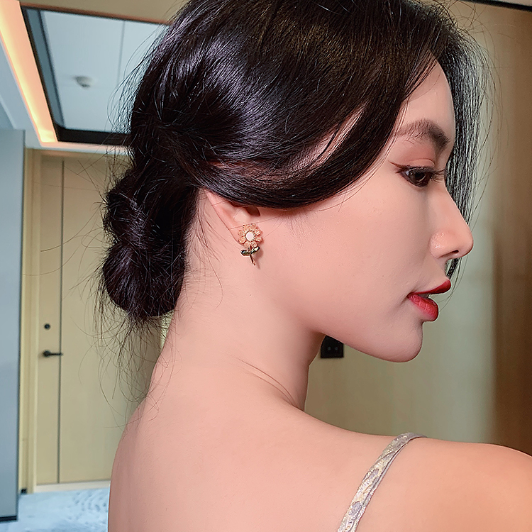 Bông Tai Mạ Bạc 925 Hình Hoa Phong Cách Hàn Quốc
