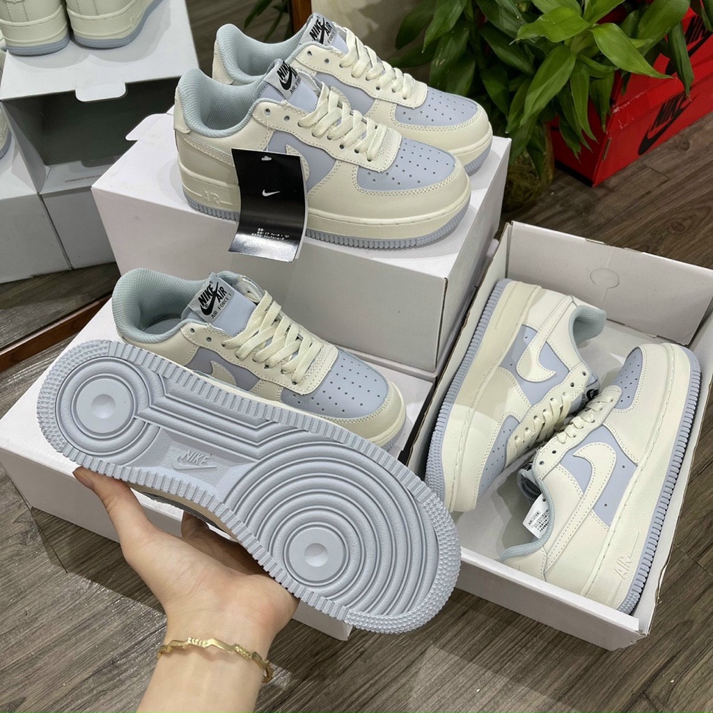 Giày nam AF1 trắng xanh kem SC ,Giày thể thao air force 1 trắng xanh nam nữ cực chất 2022