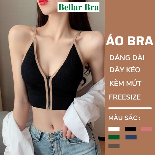 Áo Bra Tập Gym 2 Dây - Bra Thể Thao Không Gọng Khóa Kéo Trước - Áo Lót Nâng Ngực Gợi Cảm B3309