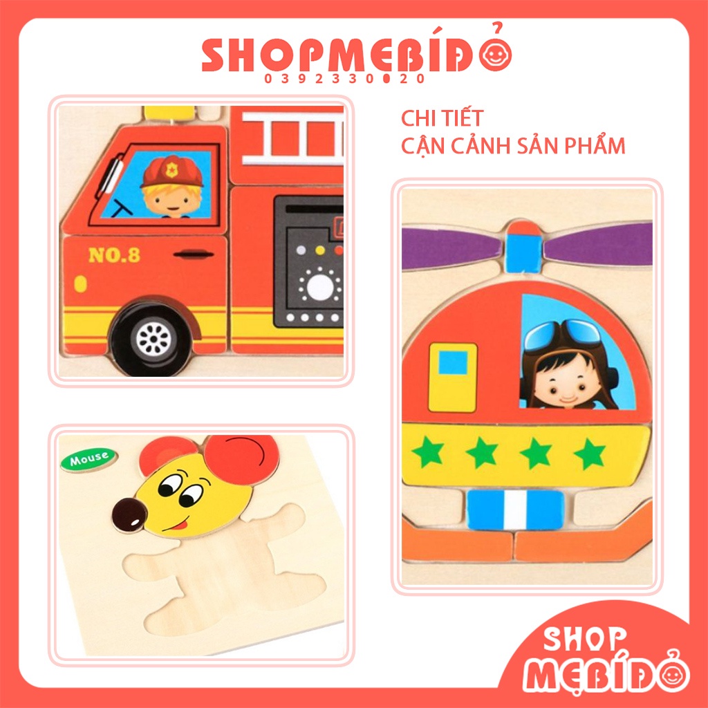 Tranh Gỗ Ghép Hình Cho Bé Nhiều Hình Ngộ Nghĩnh Giúp Bé Phát Triển Trí Tuệ Shop Mẹ Bí Đỏ PK77