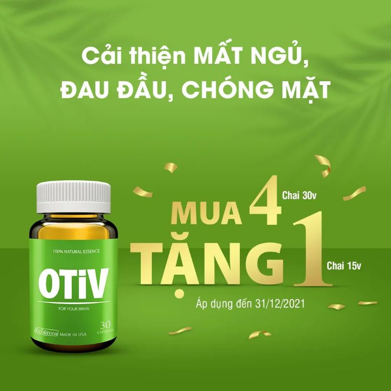 ✅ [CHÍNH HÃNG] (TÍCH ĐIỂM 4 TẶNG 1 15V) OTIV Hổ Trợ Cải Thiện Mất Ngủ - Đau Nửa Đầu -Tăng Cường Trí Nhớ