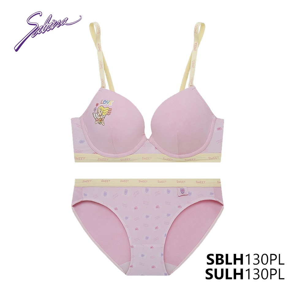 Combo Áo Lót Mút Vừa Và Quần Đồng Bộ Màu Hồng Soft Doomm Collection By Sabina SBLH130PL+SULH130PL