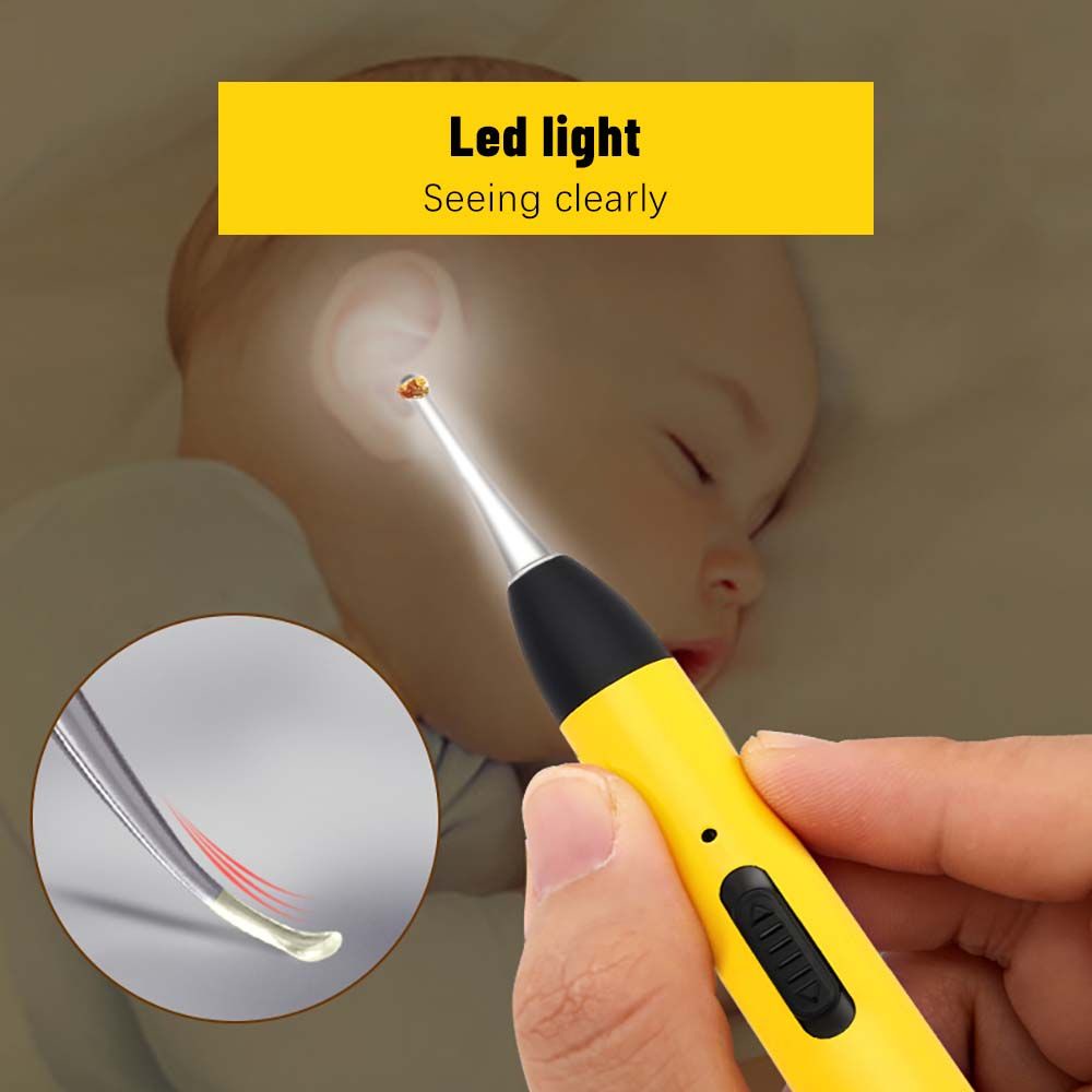 Set 4 dụng cụ lấy ráy tai / mũI có đèn led dành cho ngườI lớn và trẻ em