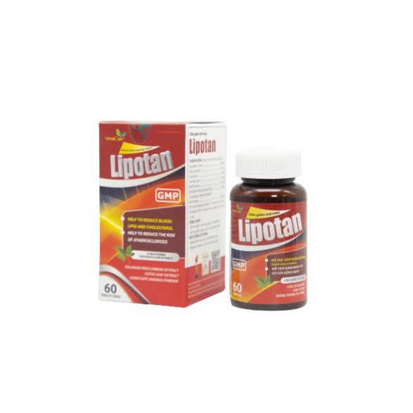 (60 viên) LIPOTAN Vinacao - Viên hỗ trợ giảm mỡ máu, ngăn ngừa xơ vữa động mạch