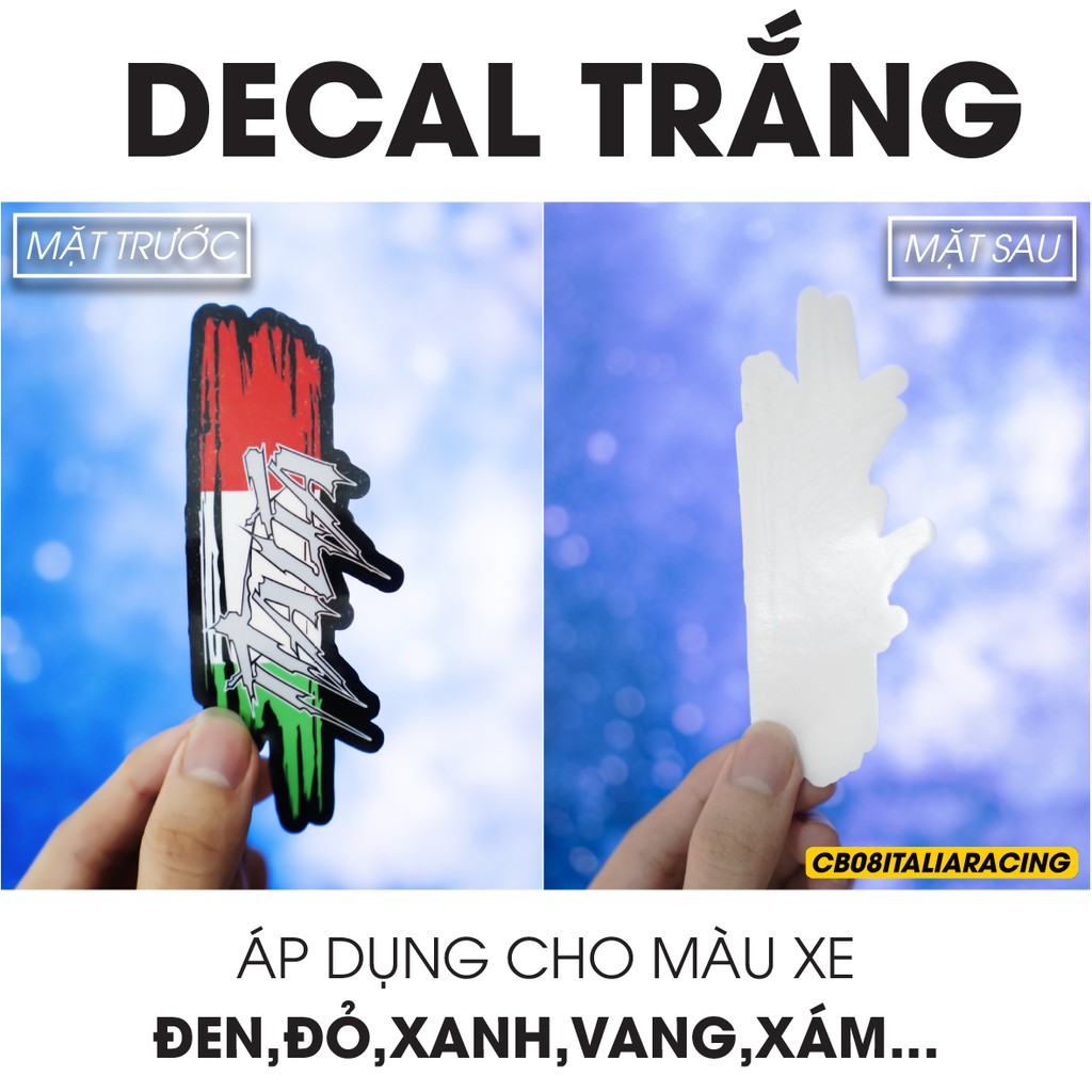 Tem Dán Cho Mọi Dòng Xe Máy ITALIA RACING | 2CB08ITALIARACING| Tem Combo Dán Đa Vị Trí