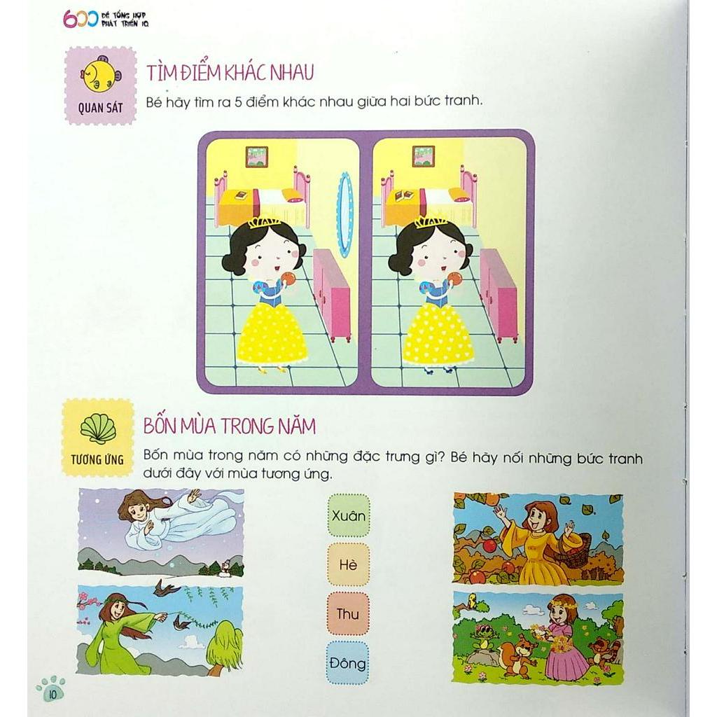 Sách Tủ Sách Giáo Dục Sớm - 600 Đề Tổng Hợp Phát Triển Iq -1