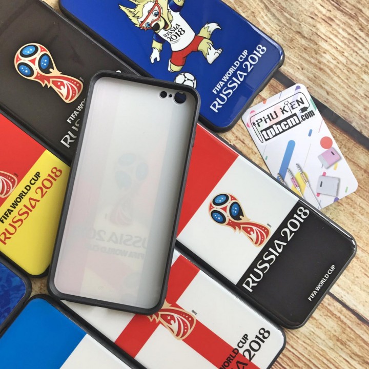 Ốp lưng iPhone 6 Plus/6s Plus dẻo Viền đen hình World Cup 2018