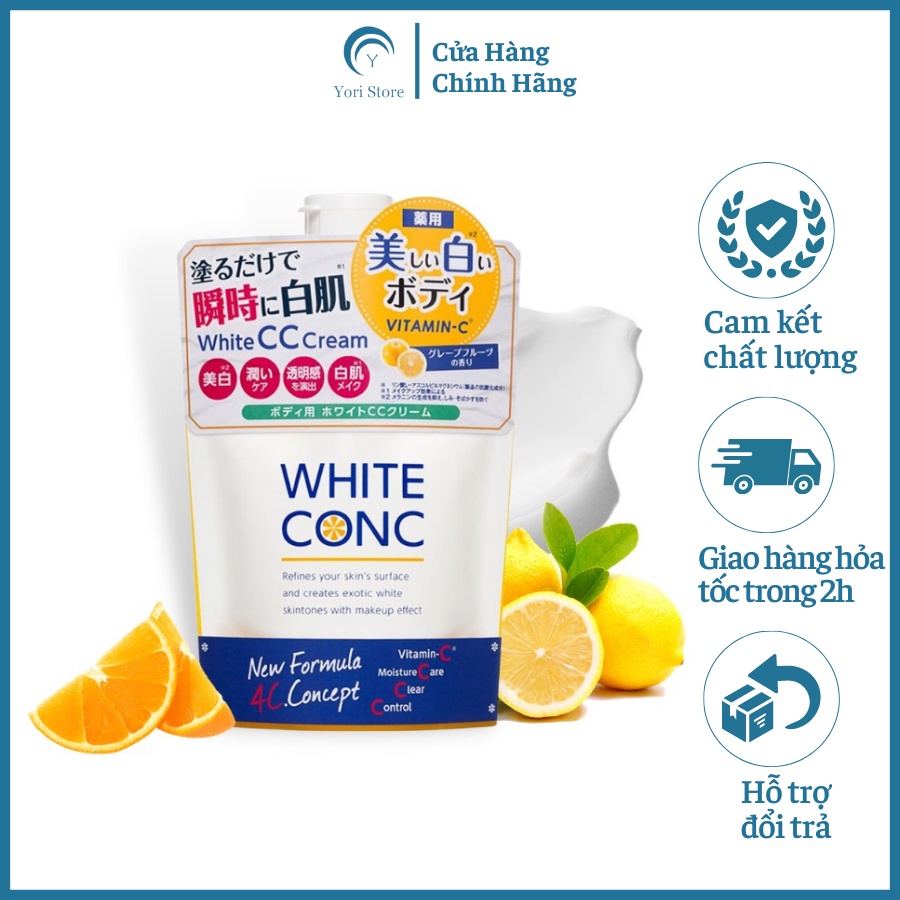 Sữa Dưỡng Thể Làm Trắng Da Body White Conc CC Cream Nhật Bản 200g