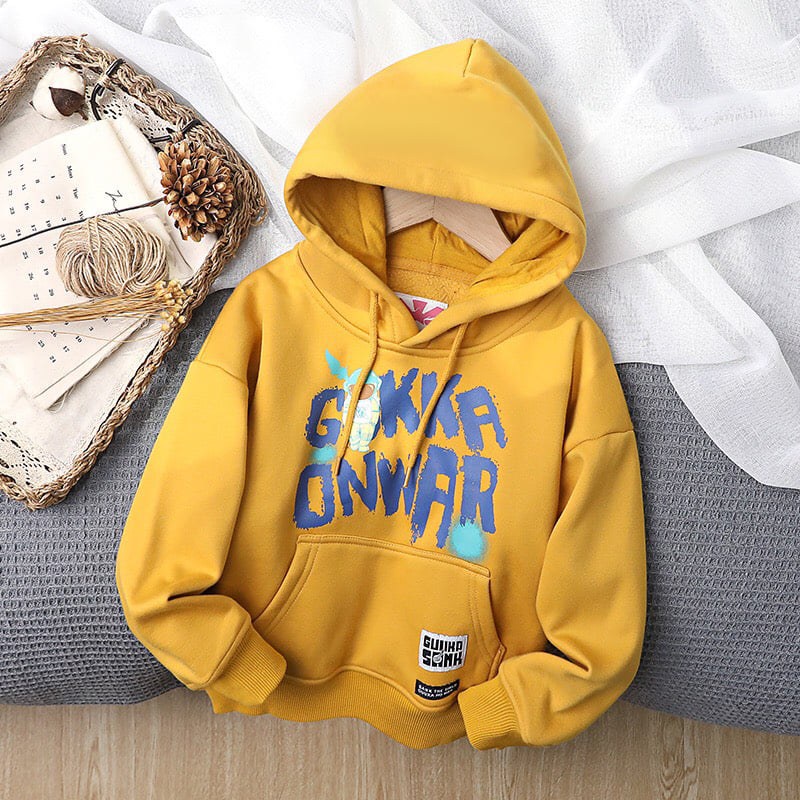 Áo Hoodie cho bé thu đông size 6 - 65kg , Áo nỉ có mũ chất nỉ bông - Hoodie GUKKA