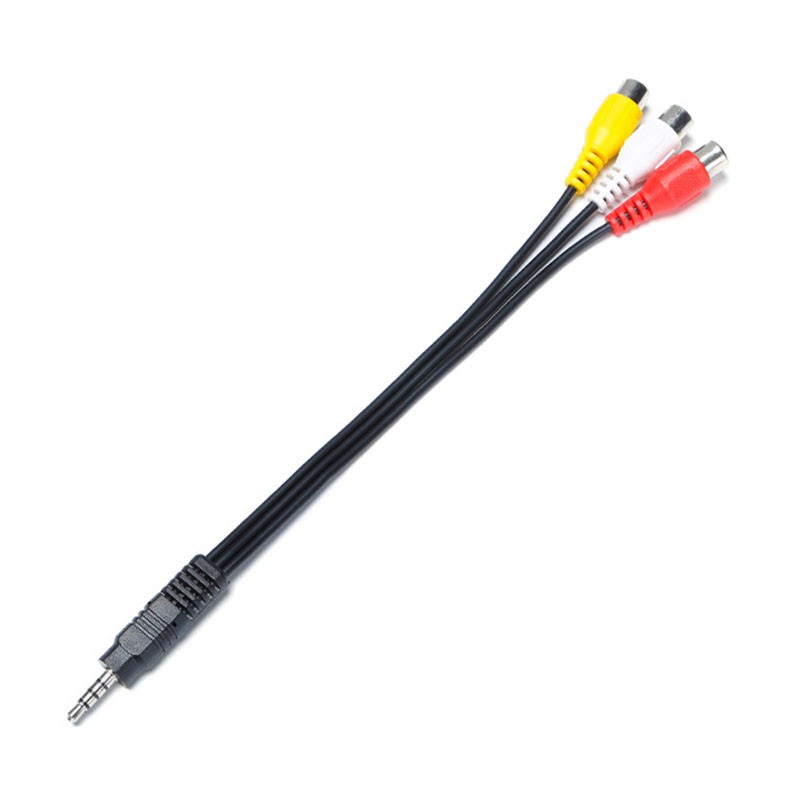 Cáp âm thanh 3.5 mm-3 Rca 4 cực dài 15cm cho Tv Box Dvd Cd